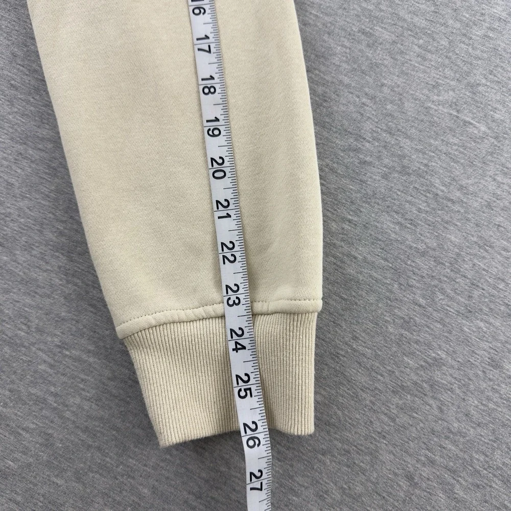 True Religion Men's Buddha Zip‎ Hoodie Beige Full Zip L Graphic Fleece Lined